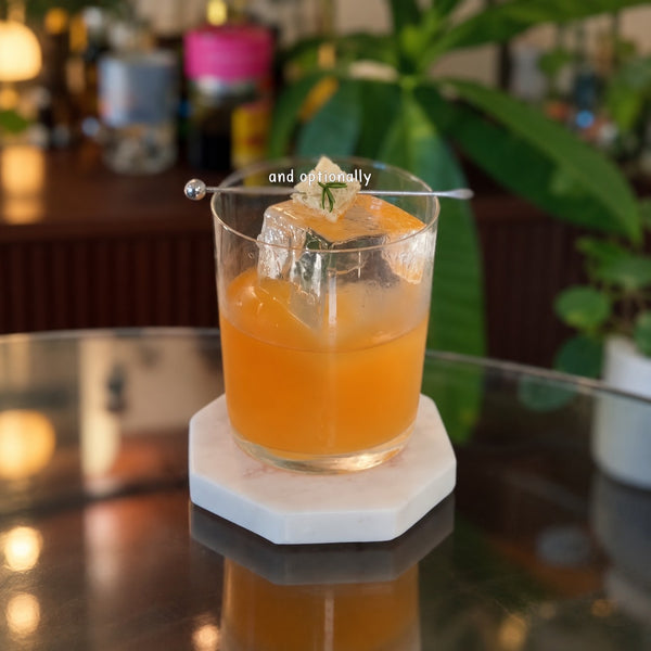 Peach Rosemary Panettone Cocktail