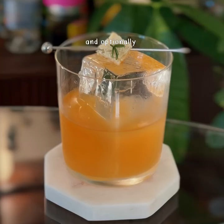 Peach Rosemary Panettone Cocktail